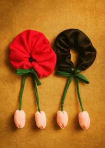 Flower Hair Tie Scrunchies And Free Gift With This