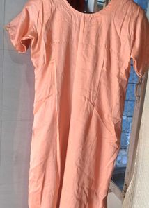 Peach Embroidered Kurti Shalwar