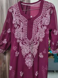 Purple Chikankari Kurta (Unused)