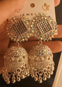 Beautiful White colour jhumkas