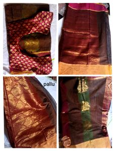 Banarasi Silk And Cotton Mix Fancy Saree.