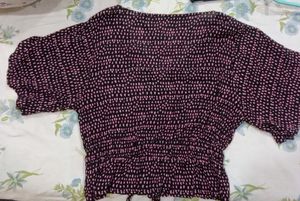 Black Top With Pink Polka Dots