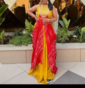 Elegant Yellow Lehenga Choli with Dupatta