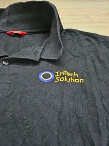 Jet Black Polo With Embroidery Work In Good Cond
