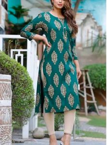 Elegant Green Printed Kurta