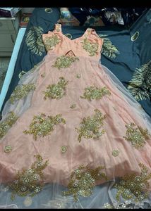 Embellished Peach Dress hand patches