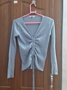 Powder Blue Tie Up Top