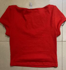 H&amp;M Red Fitted Top