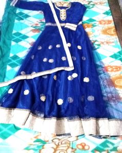 Blue Embellished Anarkali Suit