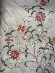 Elegant Floral Embroidered Fabric