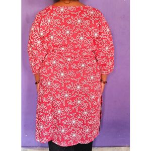 Plus Size Bandhani Pink Kurta