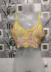 Lemon Print Bralette Top