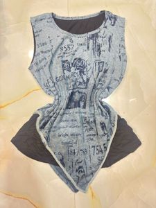 y2k Printed Sleeveless Top