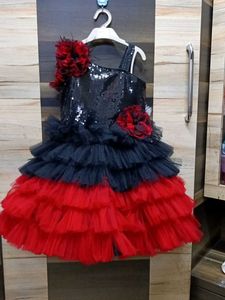 Sparkly Red & Black Party Dress