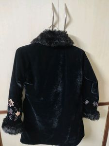 Black Kids Velvet Coat