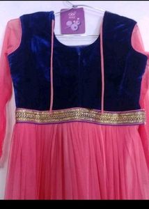 Pink &amp; Navy Embellished Anarkali,Never Used