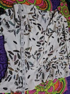 Feather Print Blouse