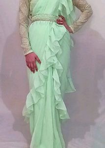 Designer Saree With Belt &blouse