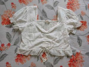 White Eyelet Crop Top