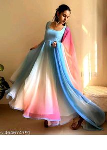 Elegant Ombre Anarkali Kurta Set