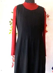 2 piece Chic Black Midi Slip Dress