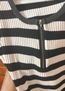 Striped Top with Zipper