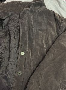 Vintage Brown Velvet Button-Down Jacket
