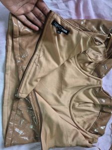 Shiny Nude Corset Top