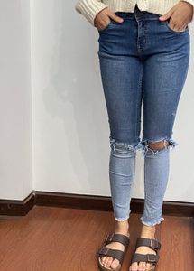 Straight Fit Mildly Distressed Jeans