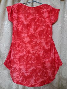 Red Dotted High Low Top