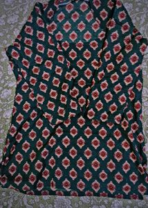 Green &amp; Red Print Tunic Top