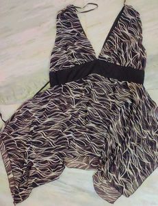 Brown Printed Dress For Girl Or Woman 30 Bust