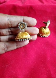 Handmade Two Silk Thread Jhumka