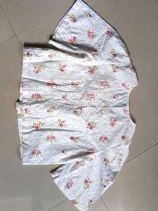 Floral Eyelet Button-Up Top