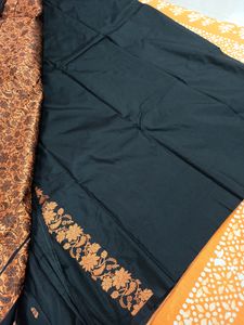 Copper Zari Karan Silk Saree With Bp