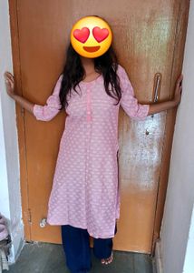 Pink Printed Kurta