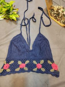 Crochet Floral Halter Top🌸