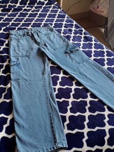 Light Wash Cargo Jeans