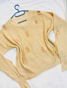 B2G2 🎁 Beige Pullover with Sequin Detail B