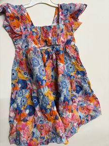 Floral Print Girls Dress for 4-6 year girl