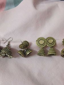 Earrings Jhumkas Set Of 5