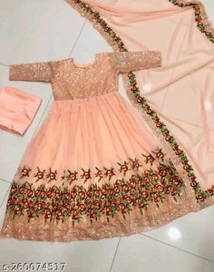 Beautiful Wedding Wear Gown Dupatta Churidaar
