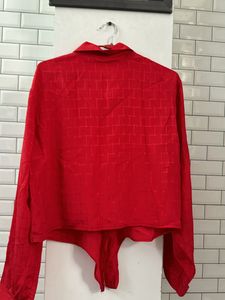 Red Shirt With Tie Knot