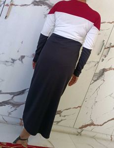 Color Block Long Sleeve Dress