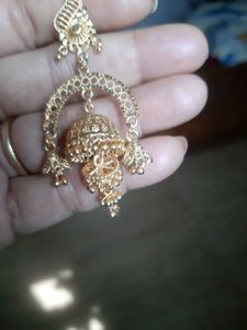 Gold Jhumka Earrings