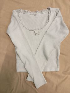 Lace Trim Long Sleeve Top