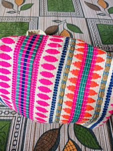 Embroidered Hemp Pouch