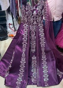 Elegant Purple Embroidered Gown