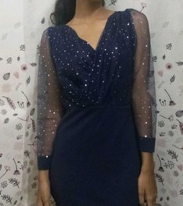 Navy Blue Sequin Dress