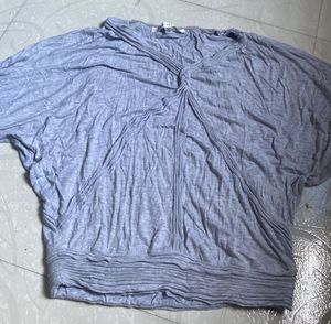 Gray Rayon T-shirt/ Casual Top (Size : L)